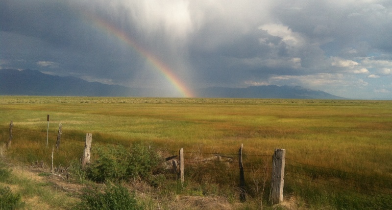 A rainbow over the Sangre de Cristo Mountains, San Luis Valley, Colorado, 2012