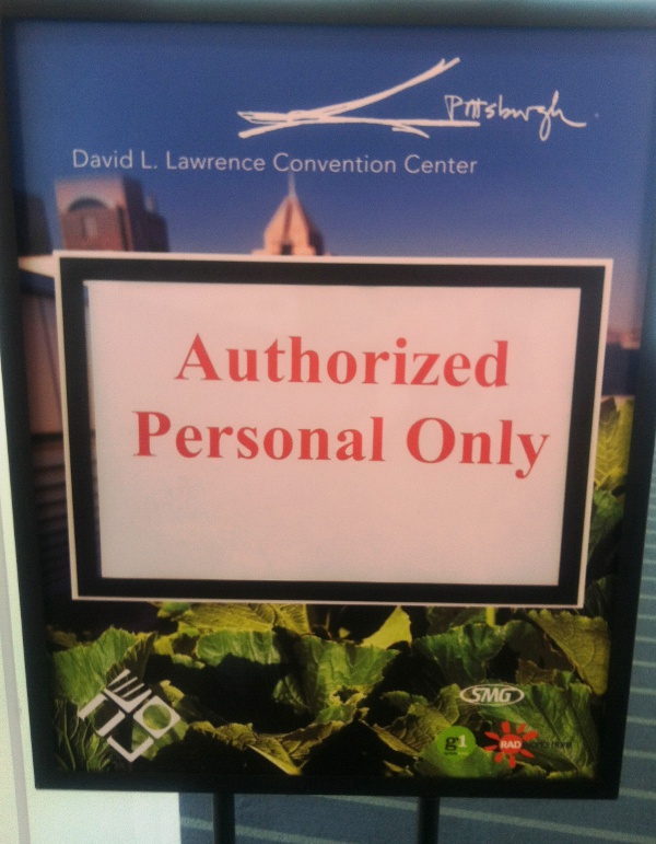 Misspelled text on a sign: Authorized Personal Only